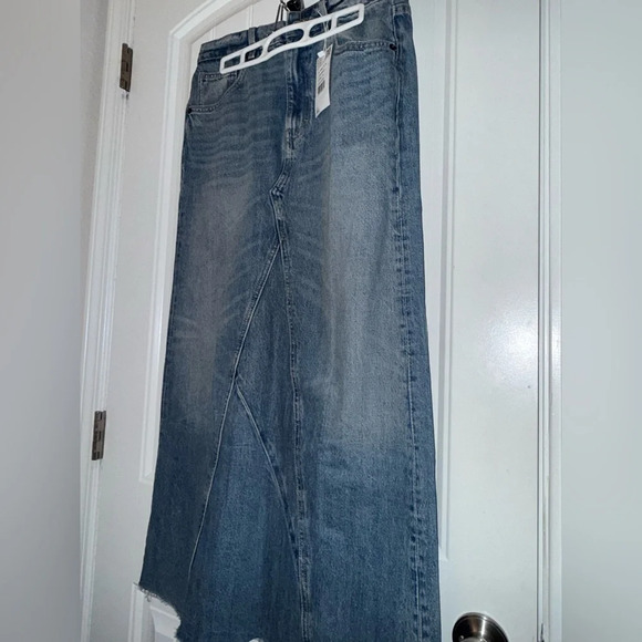 Mango Blue Denim Maxi  Skirt 'Venetia' new - Picture 3 of 11